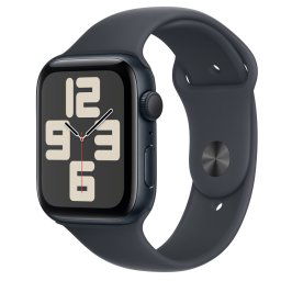 Apple Watch SE (2024), GPS, Carcasa Midnight Aluminium 44mm, Midnight Sport Band - M/L