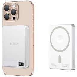 Baterie Externa Wireless Tech-Protect PB33 LifeMag, 5000mAh, 15W, FQI, 1 x QI - 1 x USB-C, Gri
