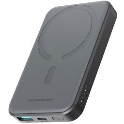 Baterie Externa Wireless Joyroom JR-W020 Mini, 5000mAh, 20W, QC + PD + FQI, 1 x QI - 1 x USB-A - 1 x USB-C, Neagra