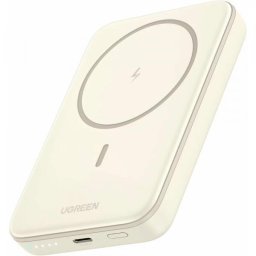 Baterie Externa Wireless UGREEN PB561, 10000mAh, 20W, PD + FQI, 1 x QI - 1 x USB-C, Bej