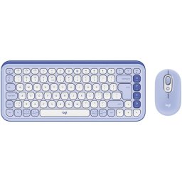 Kit tastatura si mouse LOGITECH POP ICON KEYS, 86 taste, Wireless + Bluetooth, Mov, Aspect SUA, INTNL-973 "920-013074