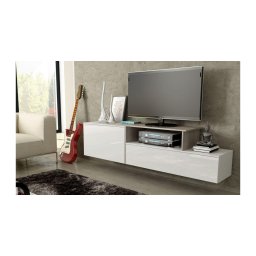 Comoda TV Cama Meble Sigma3 BI/BI+S, 40x180x52cm, Alb-Stejar