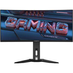 Monitor Gaming GIGABYTE MO34WQC, OLED, 34", WQHD, 3440 x 1440, DisplayPort, HDMI, Boxe, Curbat, 175Hz, 0.03 ms, Negru