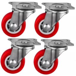 Set 4 Roti MEDII 50mm Pivotante Rosii ROTILE