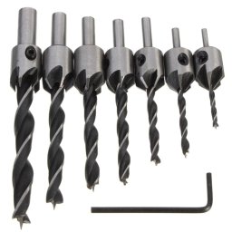 Set 7 Burghie pentru lemn LASERLINE cu Zencuitor/Limitare profunzime