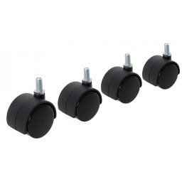 Set 4 roti pvc cu surub mobila negre