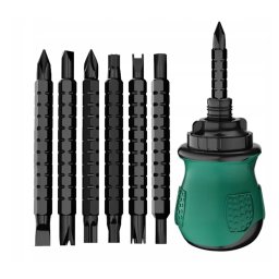 Set surubelnita CRV cu biti 13 in 1 Otel Verde/Negru
