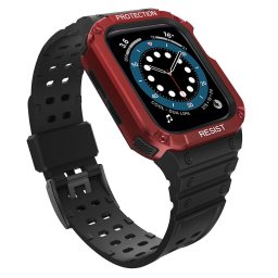 Husa Protect Strap Band Band with Case for Apple Watch 7 / SE (41/40 / 38mm) Case Armored Watch Cover Black