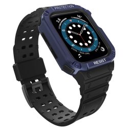 Husa Protect Strap Band Band with Case for Apple Watch 7 / SE (41/40 / 38mm) Case Armored Watch Cover Black