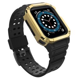 Husa Protect Strap Band Band with Case for Apple Watch 7 / SE (41/40 / 38mm) Case Armored Watch Cover Black