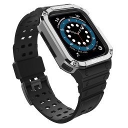 Husa Protect Strap Band Band with Case for Apple Watch 7 / SE (41/40 / 38mm) Case Armored Watch Cover Black