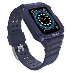 Husa Protect Strap Band Band with Case for Apple Watch 7 / SE (41/40 / 38mm) Case Armored Watch Cover Blue
