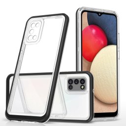 Husa Hurtel 3in1 - Husă silicon - compatibil cu Samsung Galaxy A03s - culoare Negru, Transparent