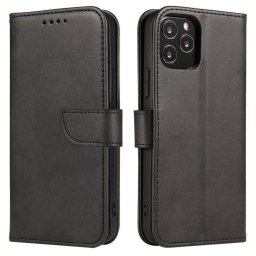 Husa Magnet Case elegant case cover with a flap and stand function for Samsung Galaxy A73 black