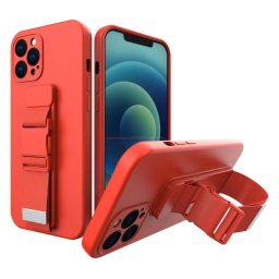 Husa Rope Case Silicone Lanyard Cover Purse Lanyard Strap For Xiaomi Poco M4 Pro 5G Red