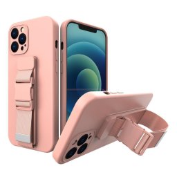 Husa Rope Case Silicone Lanyard Cover Purse Lanyard Strap for Xiaomi Poco M4 Pro 5G Pink