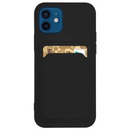 Husa Card Case Silicone Wallet Case with Card Slot Documents for Samsung Galaxy A73 Black