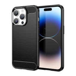 Husa Carbon Case iPhone 14 Pro Max flexible gel back cover black