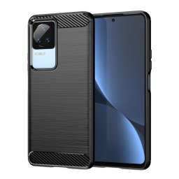 Husa Carbon Case for Xiaomi Poco F4 5G flexible silicone carbon cover black