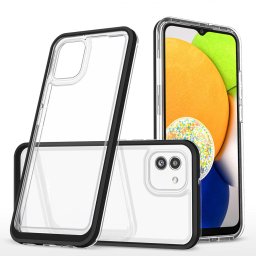 Husa Clear 3in1 case for Samsung Galaxy A03 silicone cover with frame black
