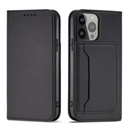 Husa Magnet Card Case for Samsung Galaxy S23 flip cover wallet stand black