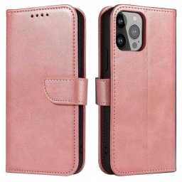 Husa Magnet Case for Samsung Galaxy S23 Ultra Cover with Flip Wallet Stand Pink