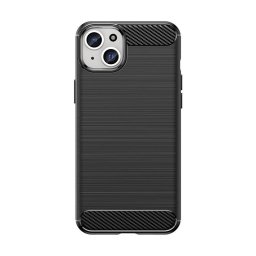 Husa Flexible carbon pattern case for iPhone 15 Plus Carbon Case - black