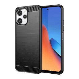 Husa Flexible carbon pattern case for Xiaomi Redmi 12 Carbon Case - black