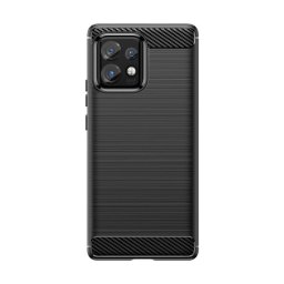 Husa Carbon Case silicone case for Motorola Edge 40 Pro - black