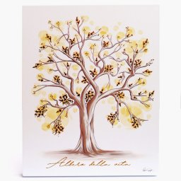Tablou Pomul Vietii cu Decoratiuni Aurii 15x19.5 cm