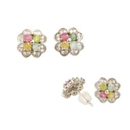 Cercei Turmalina Mixta Rotund Fatetat 8x8x13 mm Argint 925 – 1 Pereche