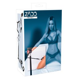 ZADO - set de restrângere pentru pat - piele neagră