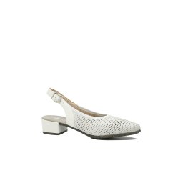 Pantofi decupați Rieker din piele naturală albi cu buline perforate RIK47066-80-38 EU