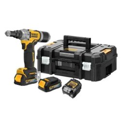 Pistol pentru nituit cu motor brushless Dewalt DCF414E2GT-QW, cu 2 acumulatori 1.7Ah, 18V, Powerstack