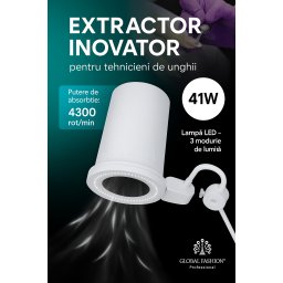 Aspirator profesional pentru praf de unghii, cu absorbție de sus