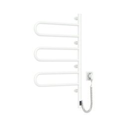 Uscător electric rotativ pentru prosoape cu termostat FOUETTE, 120 W, 80 x 49 cm, alb
