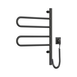 Uscător electric rotativ pentru prosoape cu termostat FOUETTE 60W 65x49 cm negru