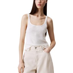 CALVIN KLEIN Top Back Tie Sweater Top J20J225228 YAA brilliant white