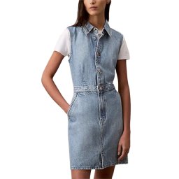 CALVIN KLEIN Rochie Slvlss Denim Truckerdress LV047B074G RJK sage stone