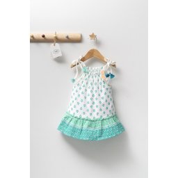 Rochita de vara din muselina pentru fetite peacock, tongs baby (culoare: verde, marime: 9-12 luni)
