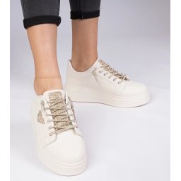 Gemre Adidași bej cu zirconii aurii Treysi