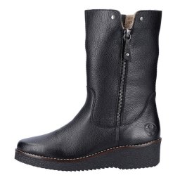 Cizme dama, Rieker, Y4653-00-Negru, casual, piele naturala, scurte, cu platforma, negru (Marime: 38)