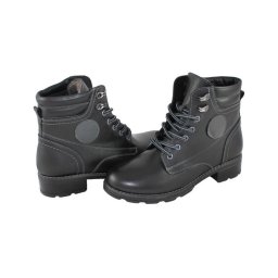 Ghete dama, Nicolis, 40025-Negru, casual, piele naturala, imblanite, cu toc, negru (Marime: 36)