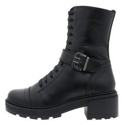 Ghete dama, Nicolis, 144626-Negru, casual, piele naturala, imblanite, cu toc, negru (Marime: 36)