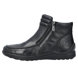 Ghete dama, Rieker, 48999-00-Negru, casual, piele naturala, imblanite, cu talpa joasa, negru (Marime: 40)