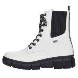 Ghete dama, Rieker, X3414-80-Alb, casual, piele ecologica, impermeabil, imblanite, cu talpa joasa, alb (Marime: 40)