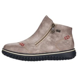 Ghete dama, Rieker, L4270-43-Gri, casual, piele ecologica, impermeabil, imblanite, cu talpa joasa, gri (Marime: 37)