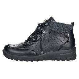 Ghete dama, Rieker, L7148-00-Negru, casual, piele naturala, impermeabil, imblanite, cu talpa joasa, negru (Marime: 36)