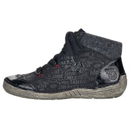Ghete dama, Rieker, 52513-00-Negru, casual, piele ecologica, cu talpa joasa, negru (Marime: 36)