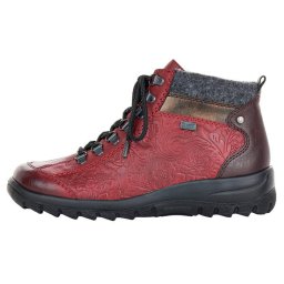 Ghete dama, Rieker, L7144-35-Bordo, casual, piele ecologica, impermeabil, imblanite, cu talpa joasa, bordo (Marime: 36)
